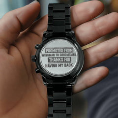Groomsman Promoted From Wingman to Groomsman Men's Watch