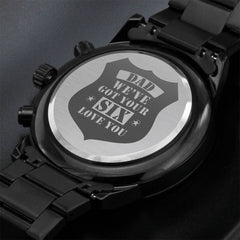 Engraved Watch We've Got Your Six - Charcoal Black Timepiece
