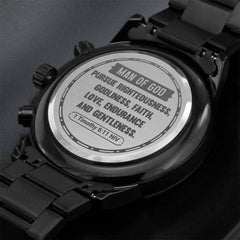 Man of God - 1 Timothy 611 Men's Watch Scriptural Gift