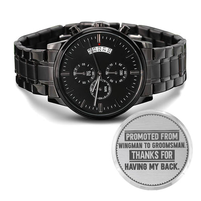 Groomsman Promoted From Wingman to Groomsman Men's Watch