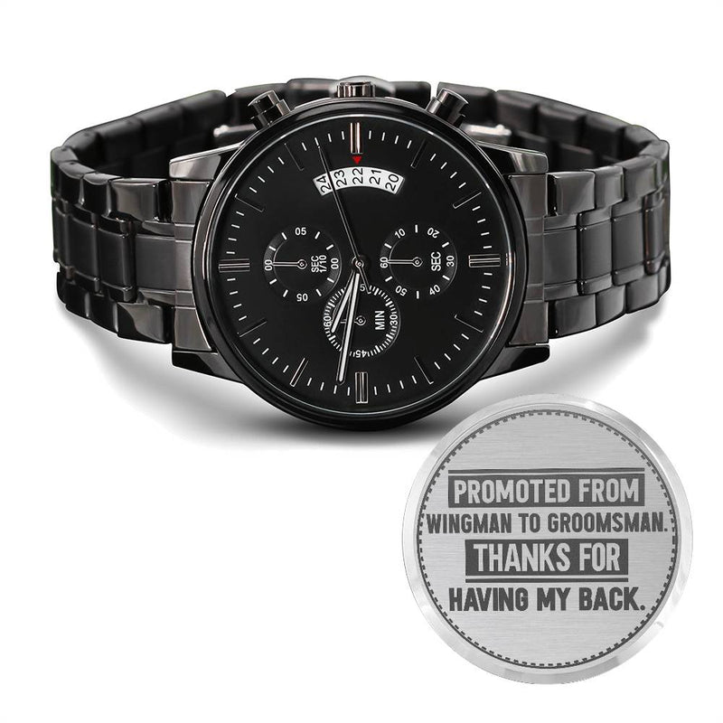 Groomsman Promoted From Wingman to Groomsman Men's Watch