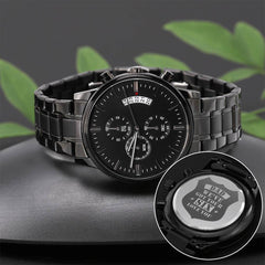 Engraved Watch We've Got Your Six - Charcoal Black Timepiece