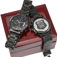 Engraved Watch We've Got Your Six - Charcoal Black Timepiece