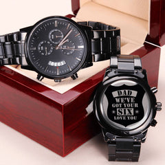 Engraved Watch We've Got Your Six - Charcoal Black Timepiece