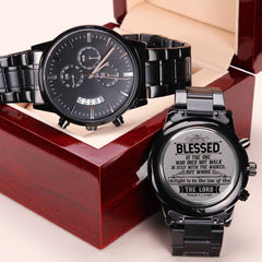 The Blessed Is the One Psalm 11-3 NIV - Men's Watch combines faith with sophisticated style. This elegant timepiece is a powerful reminder of spiritual strength.