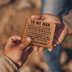 To My Man Inspiration Black Leather Wallet