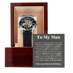 To My Man Life Love Best Friend - Luxury Openwork Watch