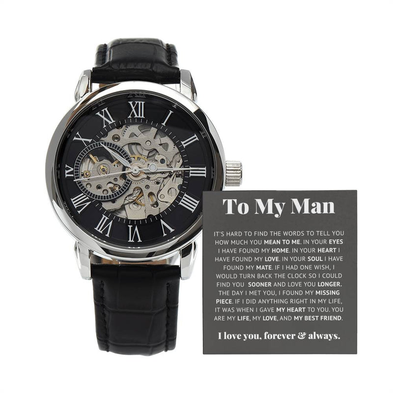 To My Man Life Love Best Friend - Luxury Openwork Watch