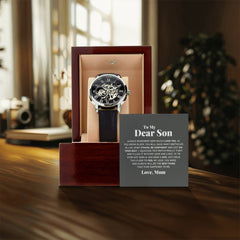 To My Dear Son Always Remember I Love You - Openwork Watch