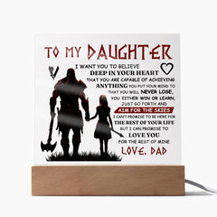 To My Daughter Skies - Acrylic Square Keepsake Art Piece