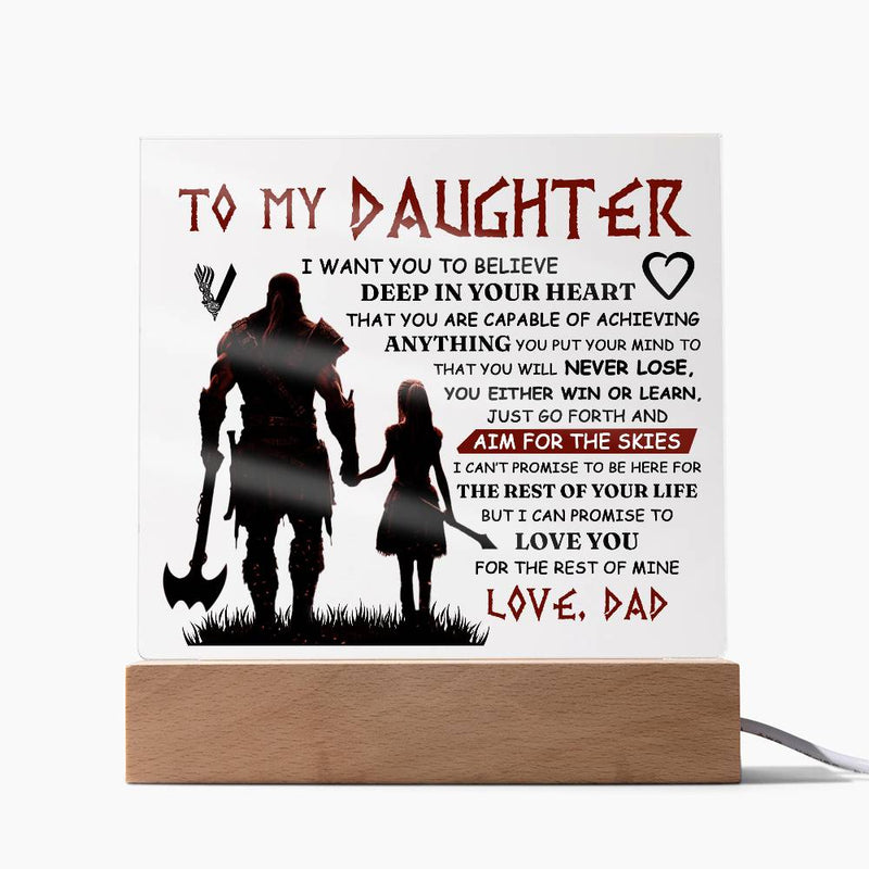 To My Daughter Skies - Acrylic Square Keepsake Art Piece