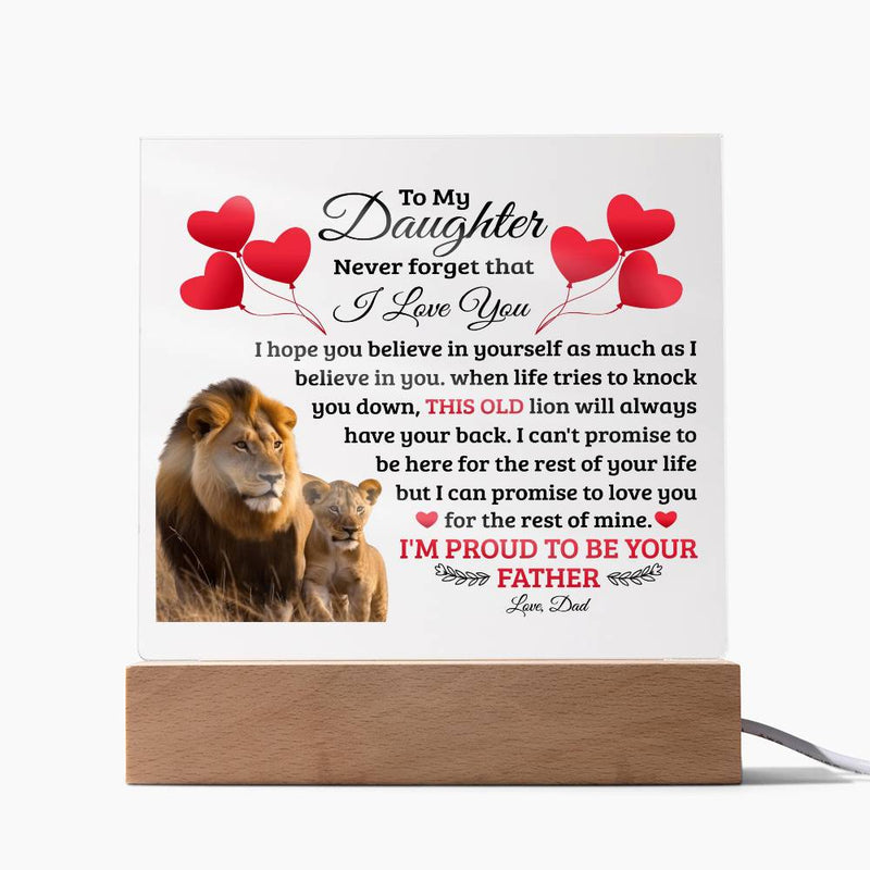 To My Daughter Old Lion - Acrylic Square