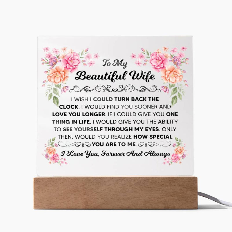 To My Beautiful Wife-Acrylic Square Gift Idea