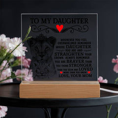 To My Daughter Lion Crown - Acrylic Square