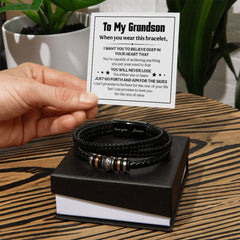Love You Forever Believe Deep To My Grandson Bracelet