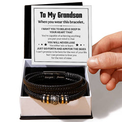 Love You Forever Believe Deep To My Grandson Bracelet
