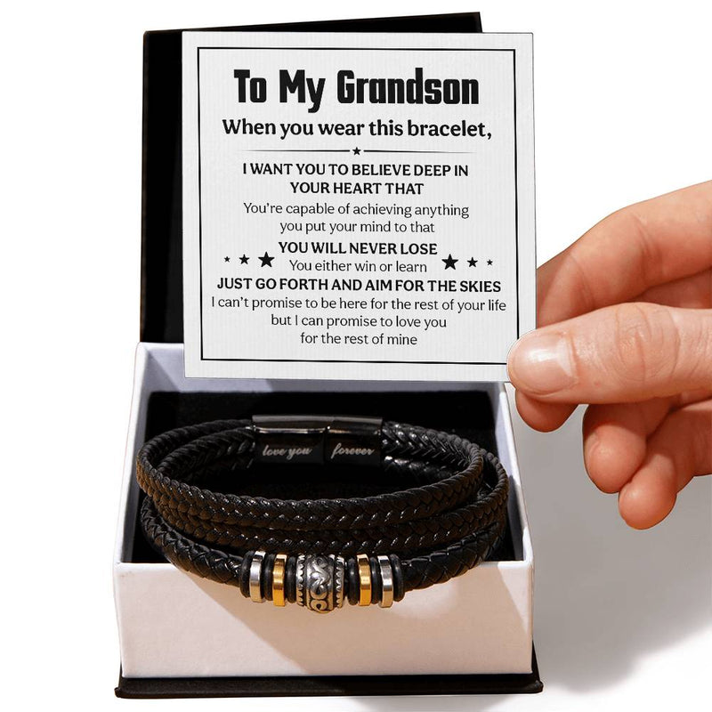 Love You Forever Believe Deep To My Grandson Bracelet