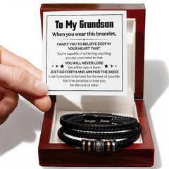 Love You Forever Believe Deep To My Grandson Bracelet