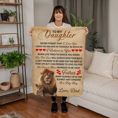 To My Daughter This Old Lion - Sherpa Fleece Blanket