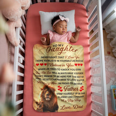 To My Daughter This Old Lion - Sherpa Fleece Blanket