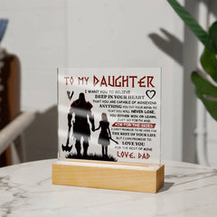 To My Daughter Skies - Acrylic Square Keepsake Art Piece