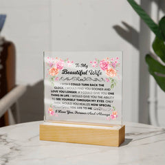 To My Beautiful Wife-Acrylic Square Gift Idea