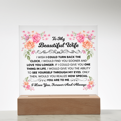 To My Beautiful Wife-Acrylic Square Gift Idea
