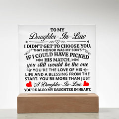 To My Daughter-in-Law Honor - Acrylic Square
