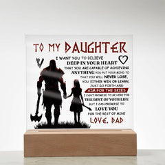 To My Daughter Skies - Acrylic Square Keepsake Art Piece