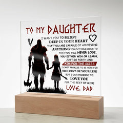 To My Daughter Skies - Acrylic Square Keepsake Art Piece