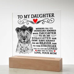 To My Daughter Lion Crown - Acrylic Square