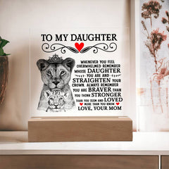 To My Daughter Lion Crown - Acrylic Square
