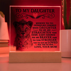 To My Daughter Lion Crown - Acrylic Square