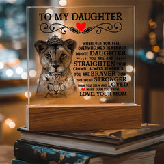To My Daughter Lion Crown - Acrylic Square