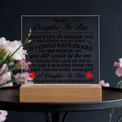 To My Daughter-in-Law Honor - Acrylic Square